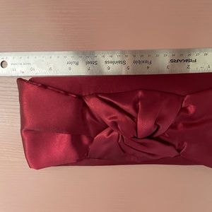 Target 2010s Berry Red Bow Evening Sateen Clutch